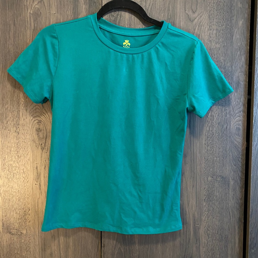 Natural Uniforms Scrub Top Women Medium Green Modern Fit Luxe Stretch Tee